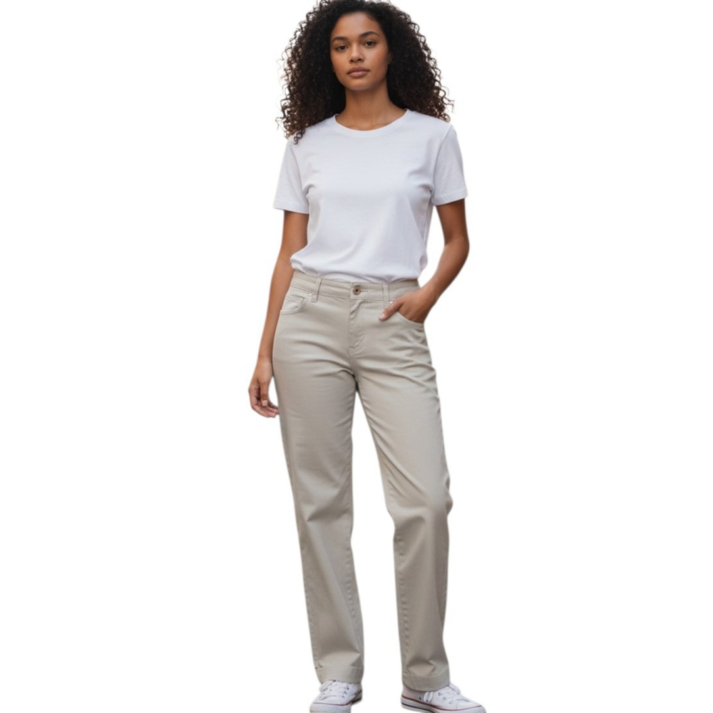 Lauren Ralph Lauren Women's Slash Pockets Tan Straight Leg Chino Pants Size 6